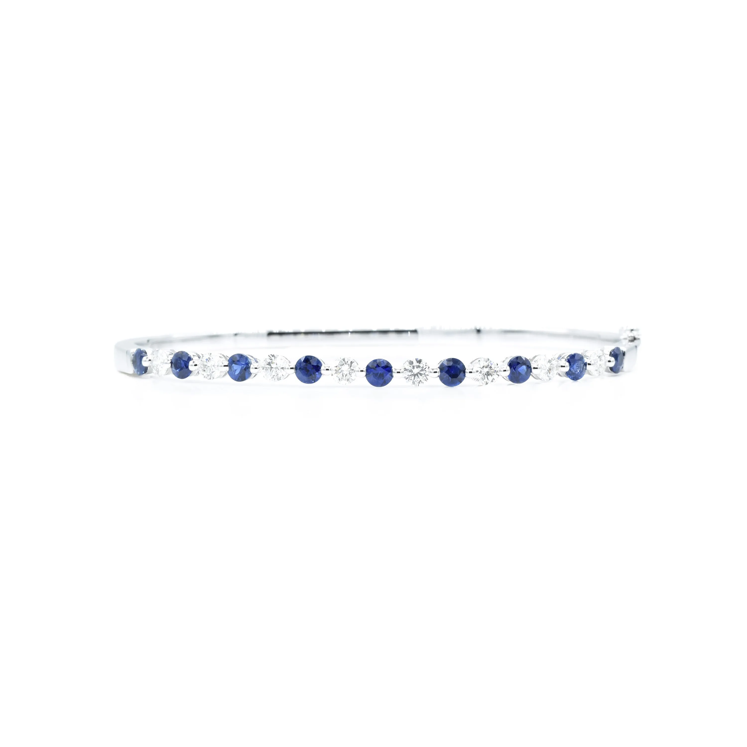 18kt White Gold Sapphire Diamond Bangle