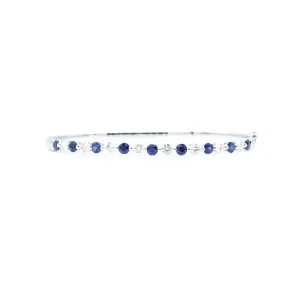 18kt White Gold Sapphire Diamond Bangle