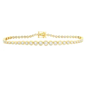 1.90ct 14k Yellow Gold Diamond Bezel Bracelet