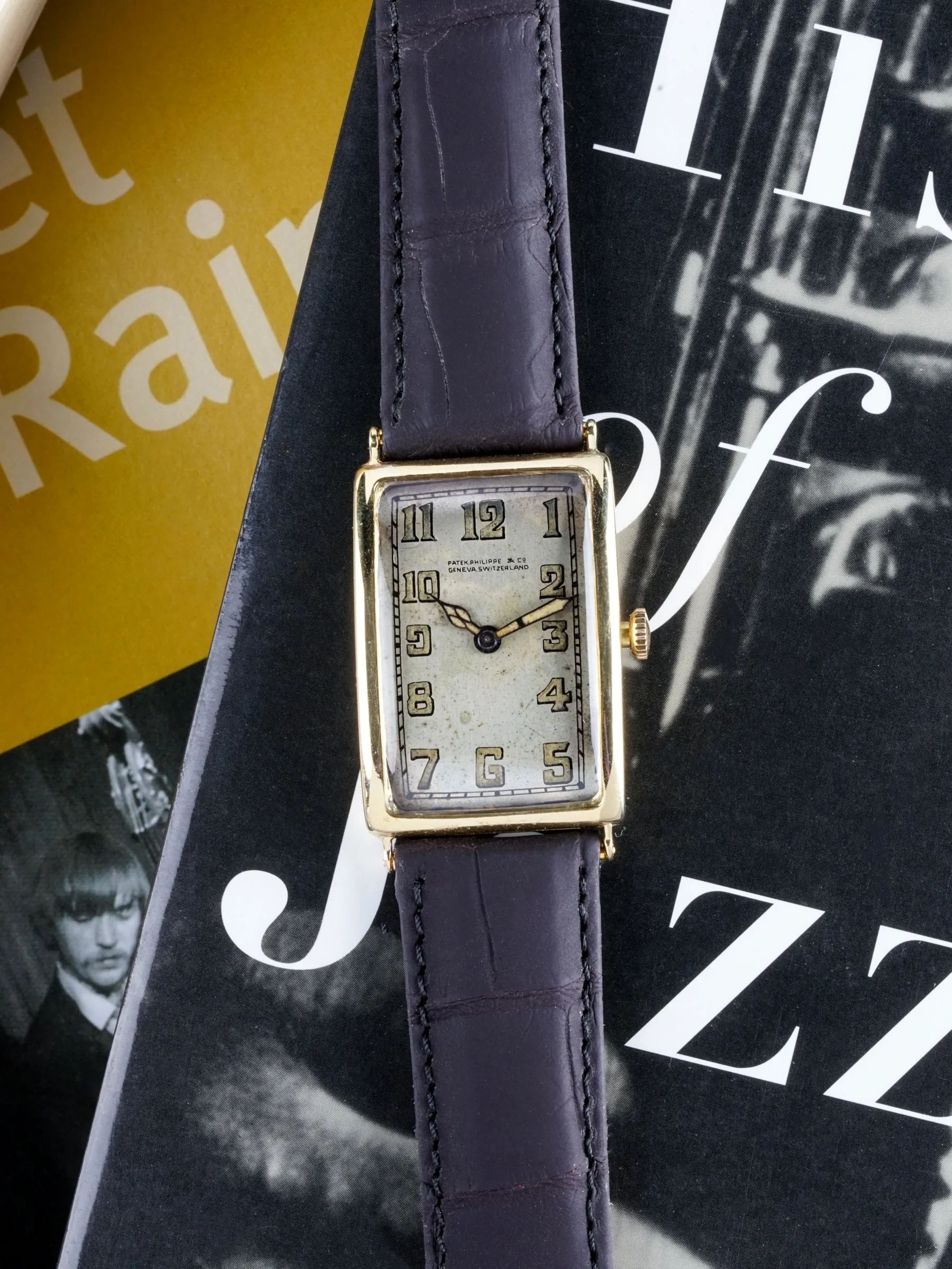 1924 Patek Philippe Rectangular Case 18K YG W/ Box & Extract from the Archives