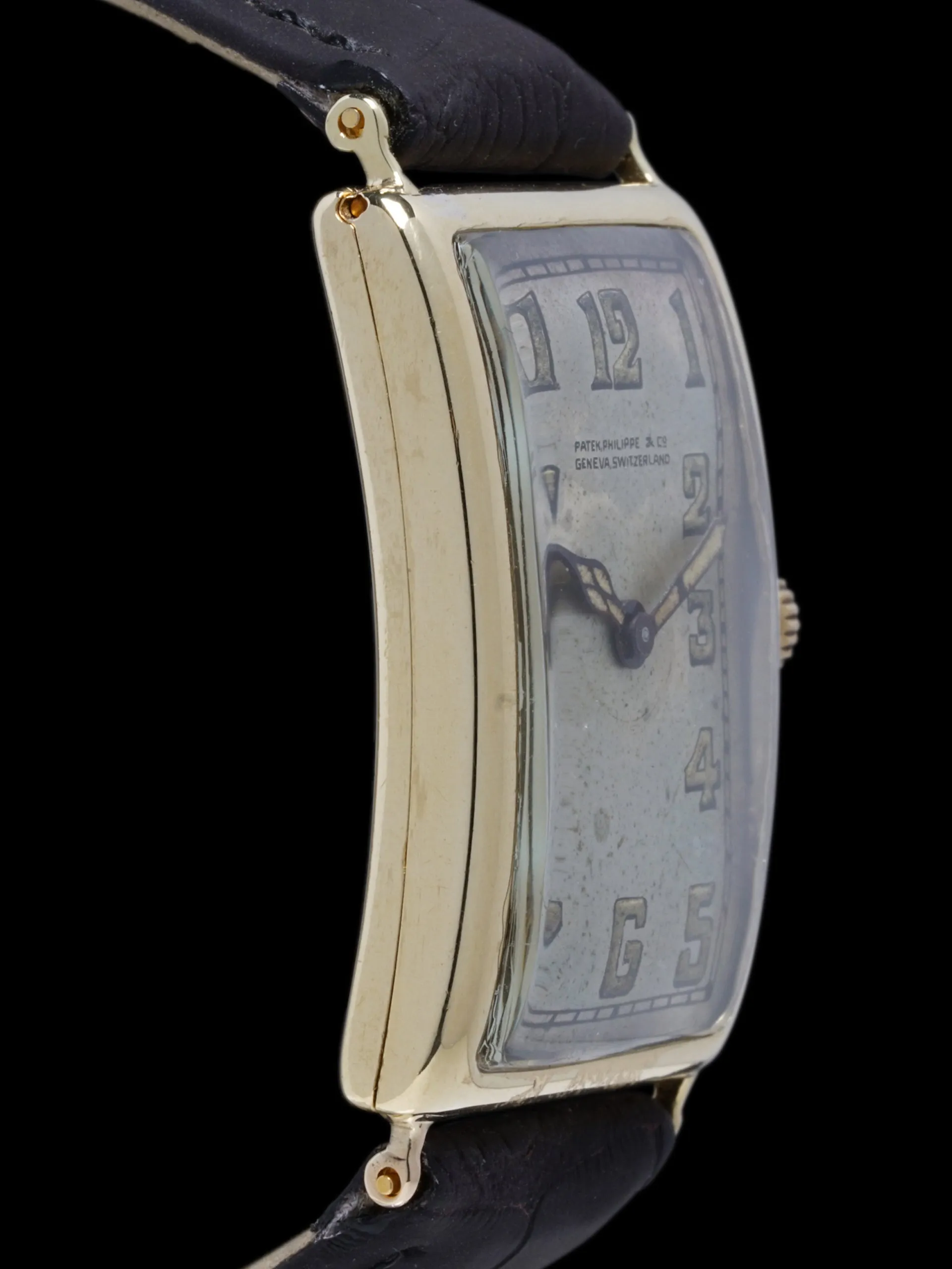 1924 Patek Philippe Rectangular Case 18K YG W/ Box & Extract from the Archives