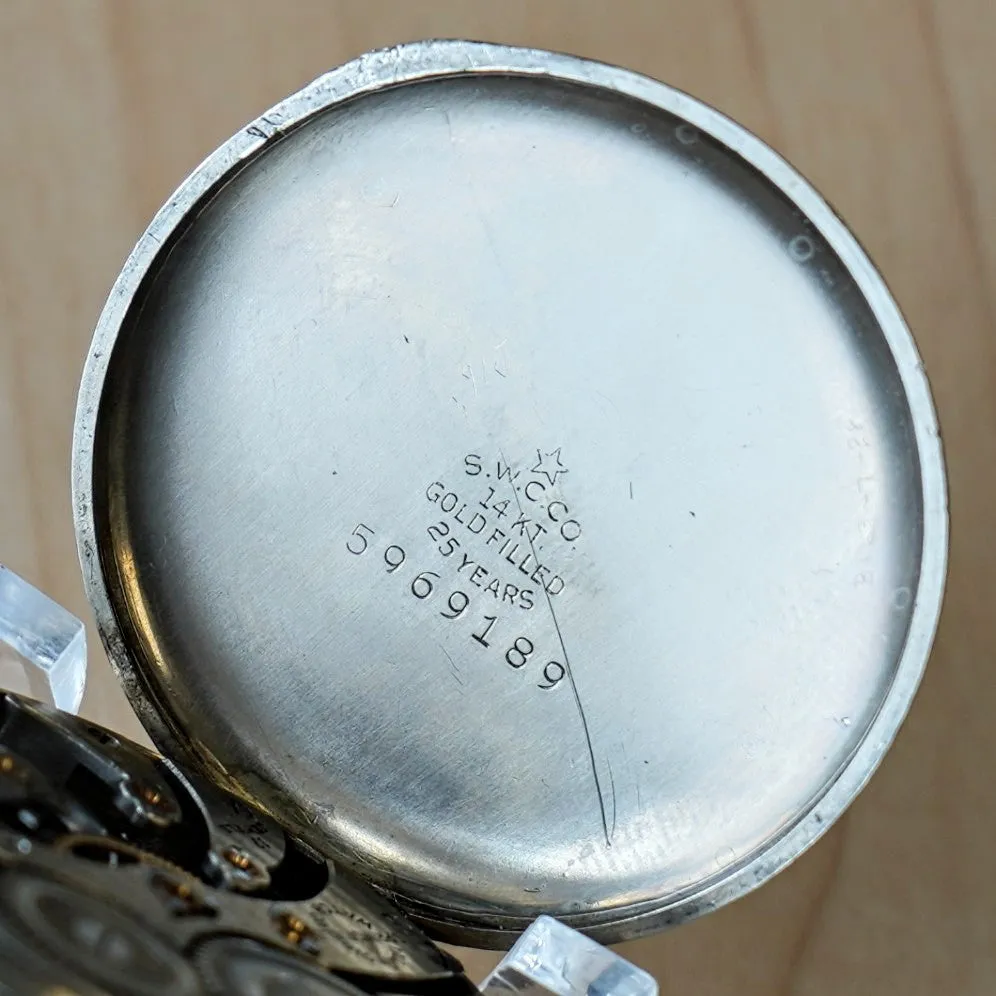 1926 ILLINOIS Pocket Watch Openface 12s 17 Jewels Grade 405 Adjusted 14K White Gold Filled