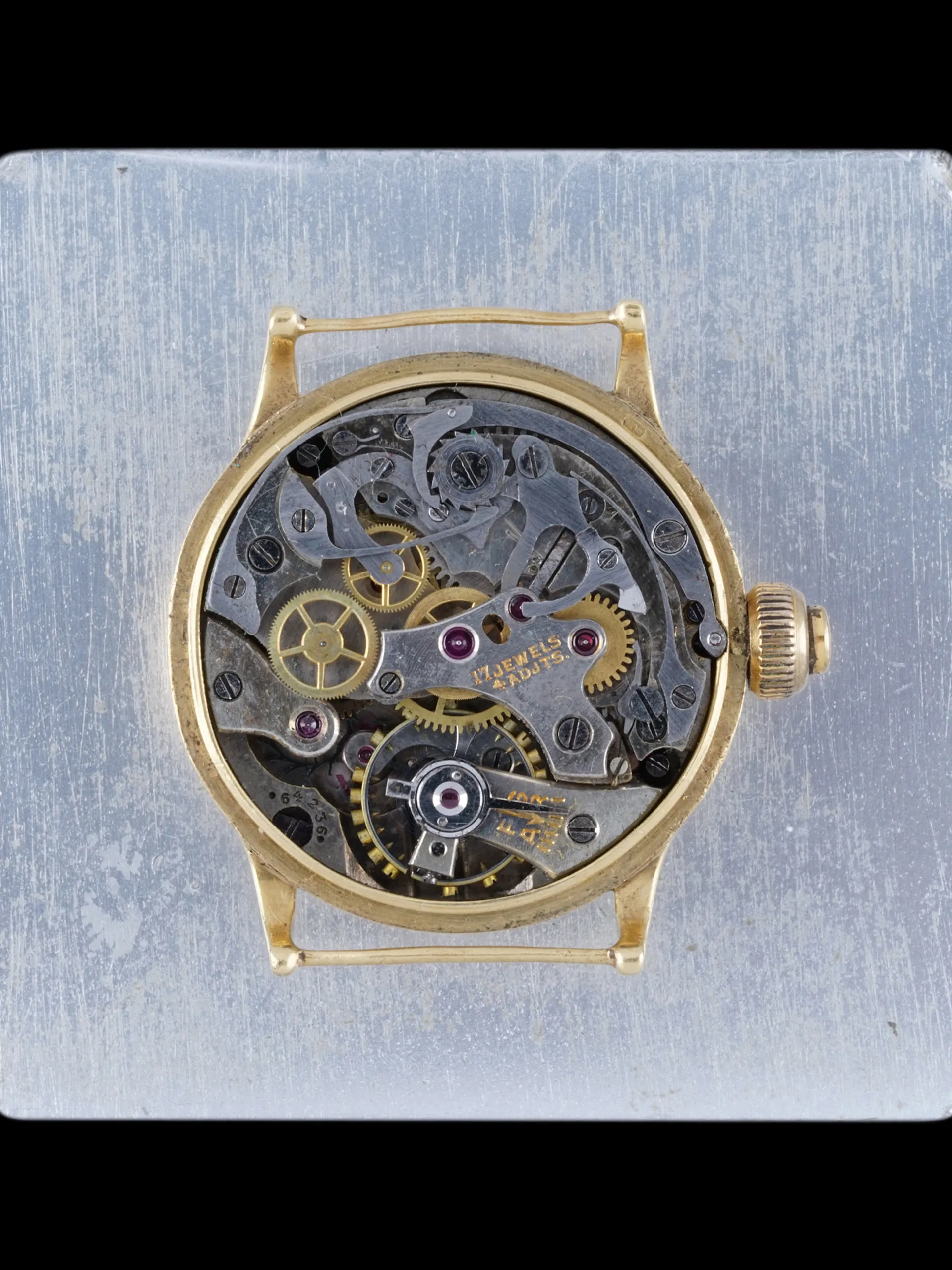 1930s Movado Mono-Pusher Chronograph (Ref. 159) 18k YG "Enamel Dial"