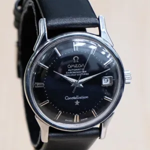 1962 OMEGA Constellation Calendar Watch Ref. 14902 Cal. 561 Black "Pie-Pan" Dial - IN BOX!