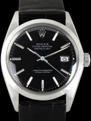 1971 Rolex Datejust (Ref. 1600) Glossy Black Dial W/ Silver Print