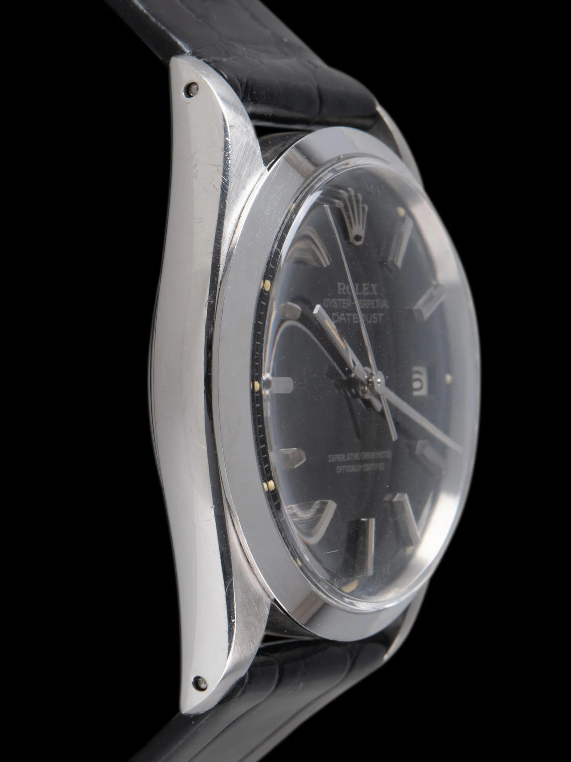 1971 Rolex Datejust (Ref. 1600) Glossy Black Dial W/ Silver Print