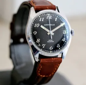 1975 CARAVELLE Wristwatch by Bulova – Vintage Black Dial Watch