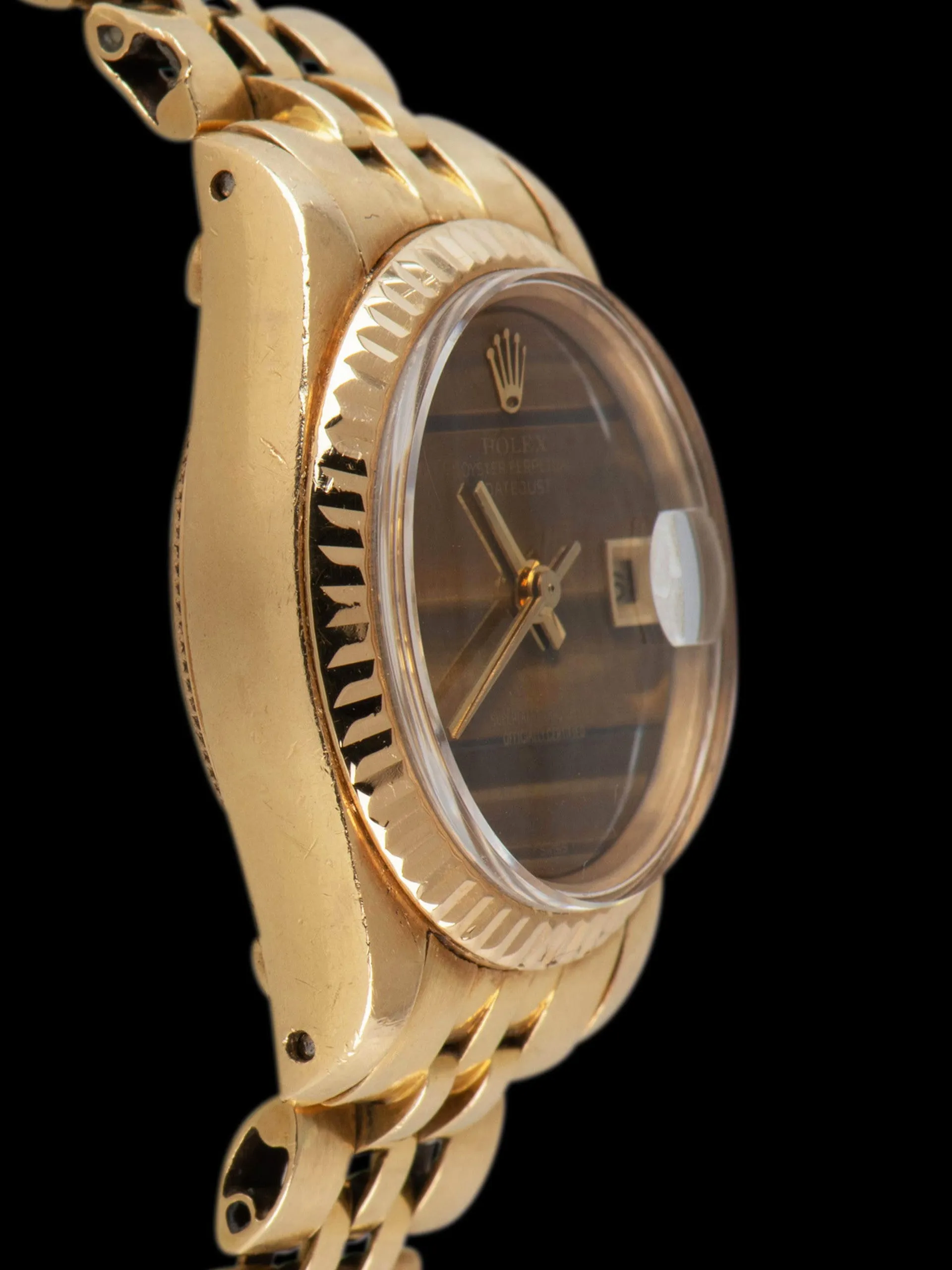 1977 Rolex Ladies Datejust 18K YG (Ref. 6917) Tiger Eye Stone Dial