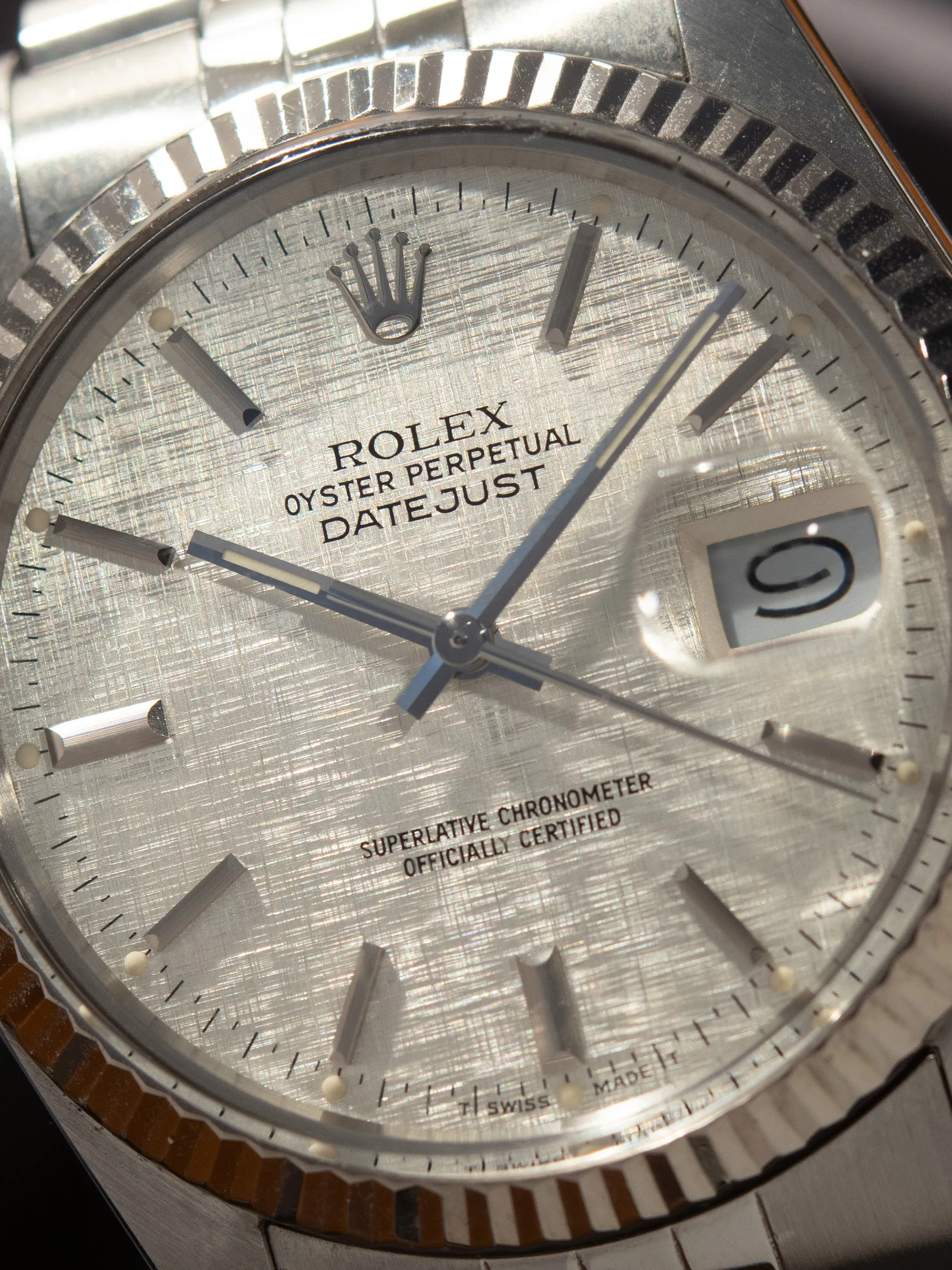 1988 Rolex Datejust (Ref. 16014) Silver Linen Dial W/ Papers