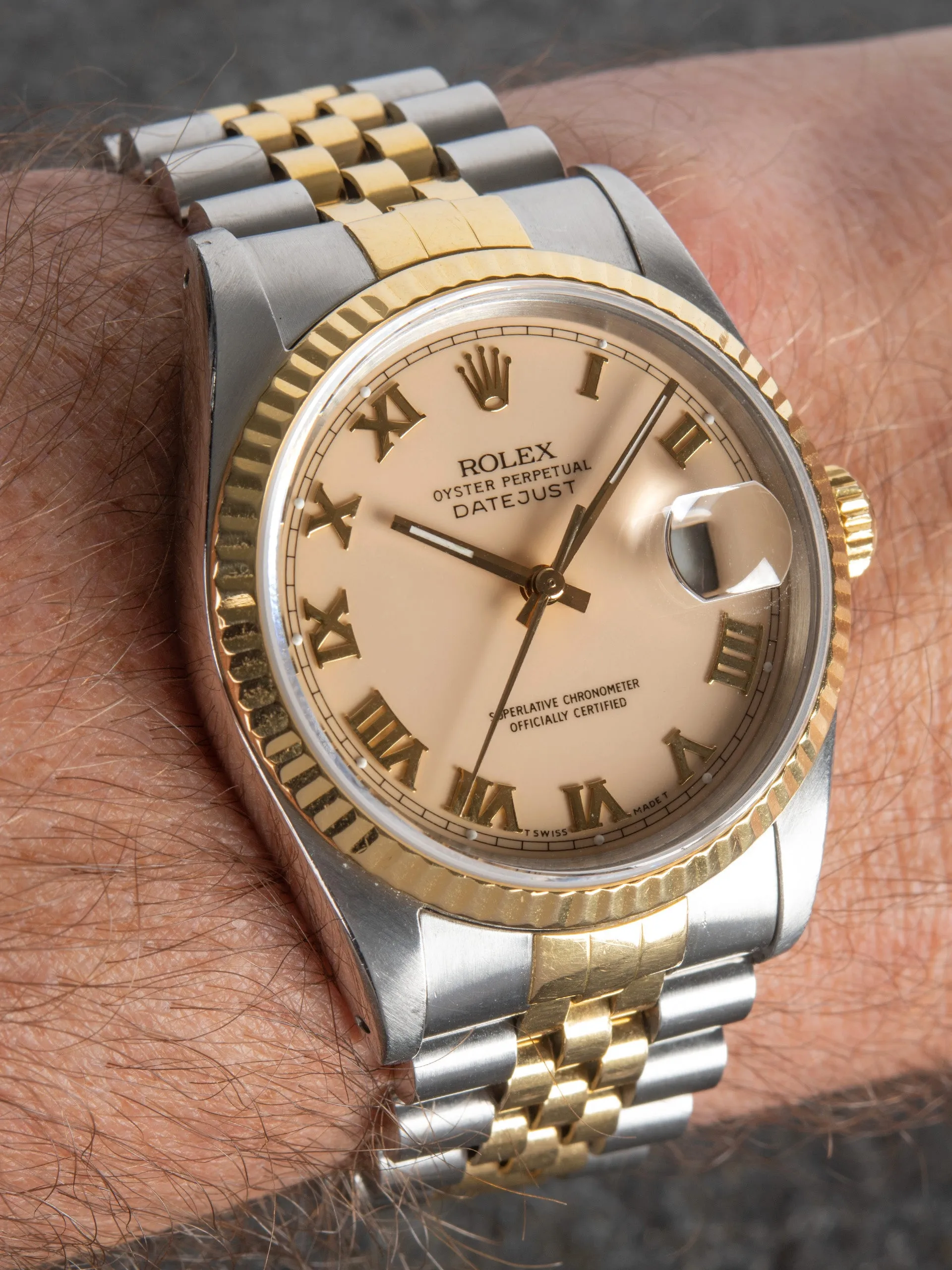 1989 Rolex Two-Tone Datejust (Ref. 16233) "Peaches & Cream" Roman Numeral Dial