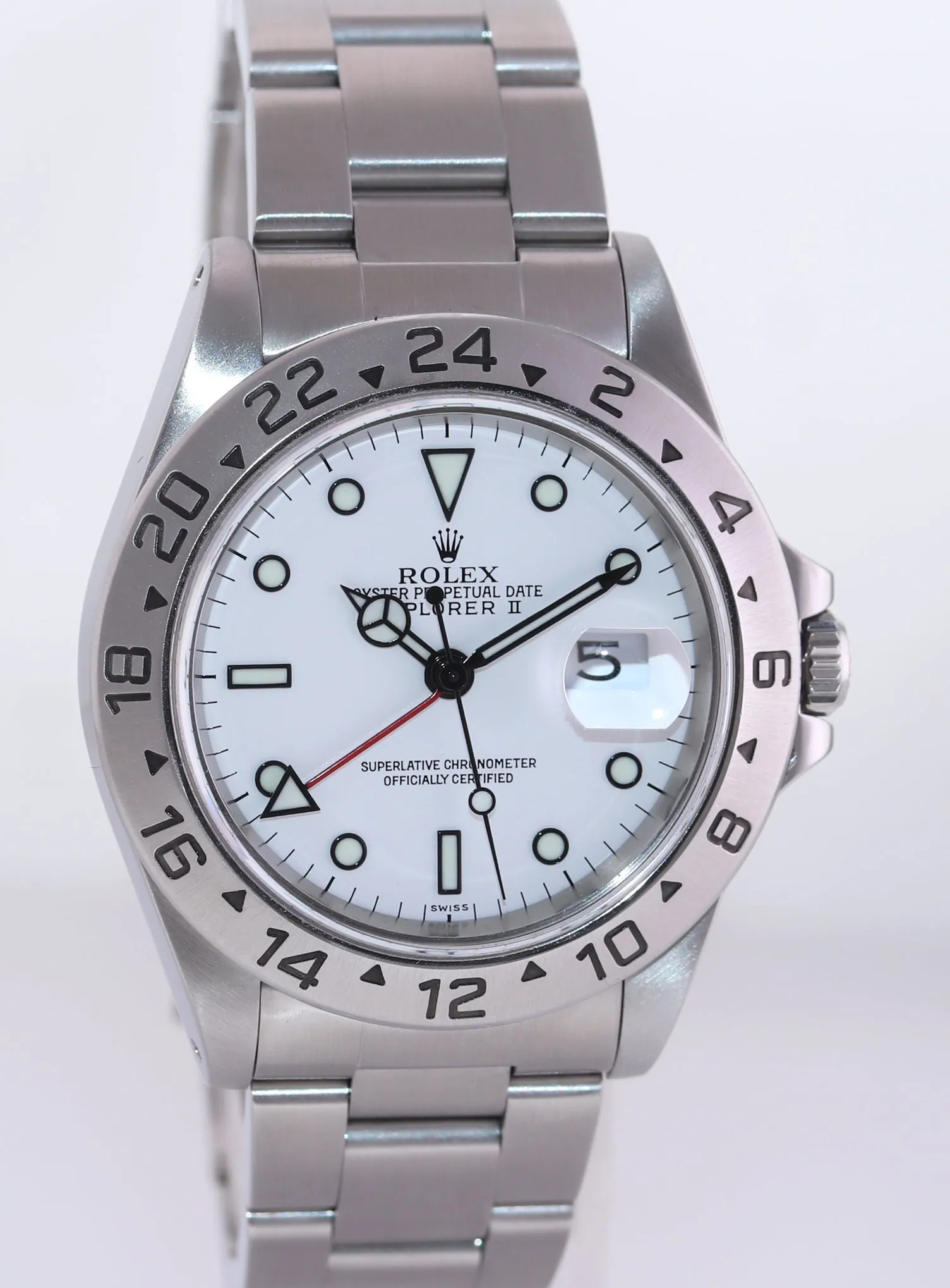 1999 MINT Rolex Explorer II White 16570 40mm Polar Swiss Only GMT Watch Box
