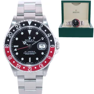 2002 Rolex GMT-Master II Coke Red Black Steel 16710 40mm Watch Box