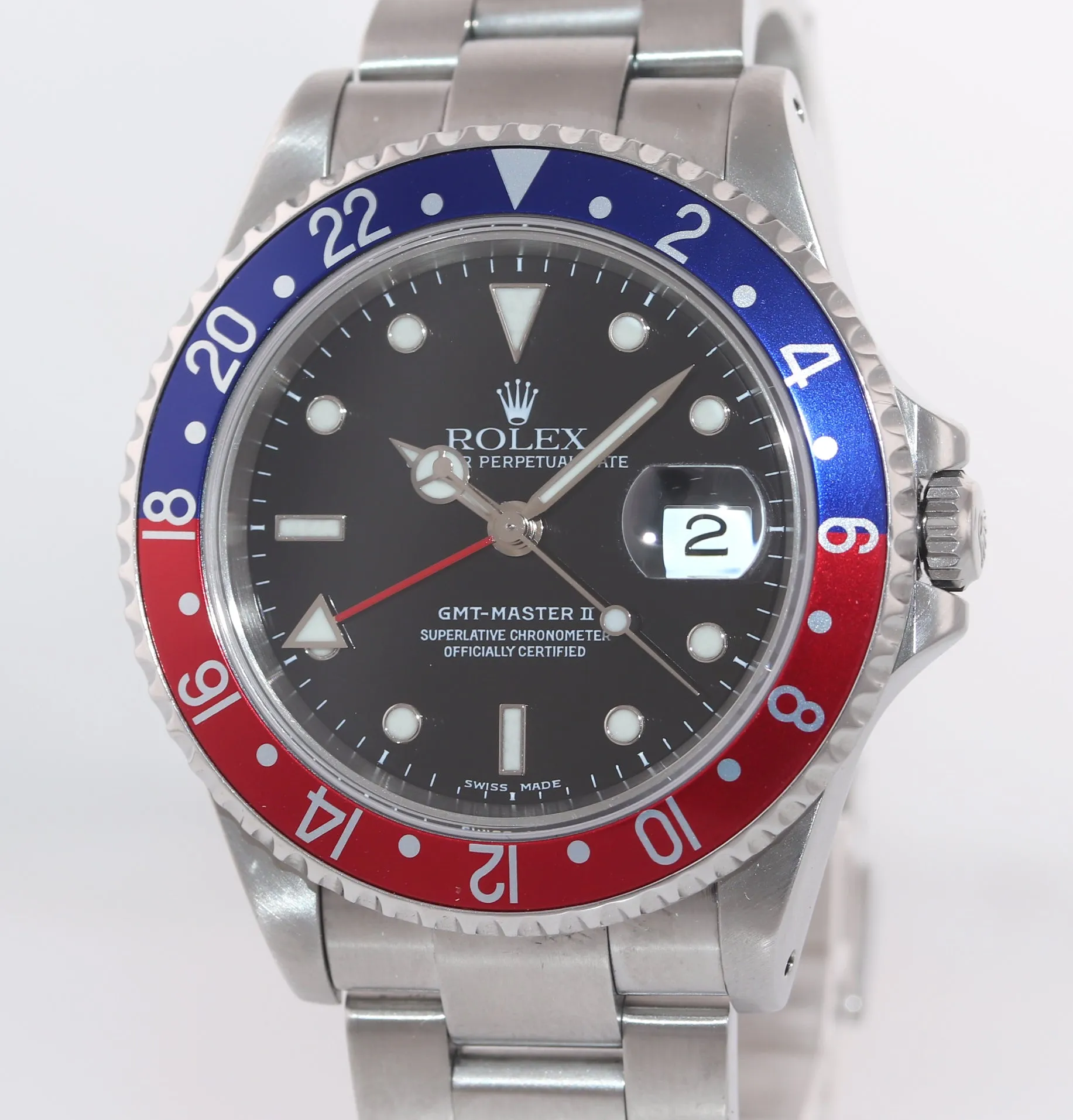 2002 Rolex GMT-Master II Pepsi Steel Blue Red 16710 Watch Watch SEL Box