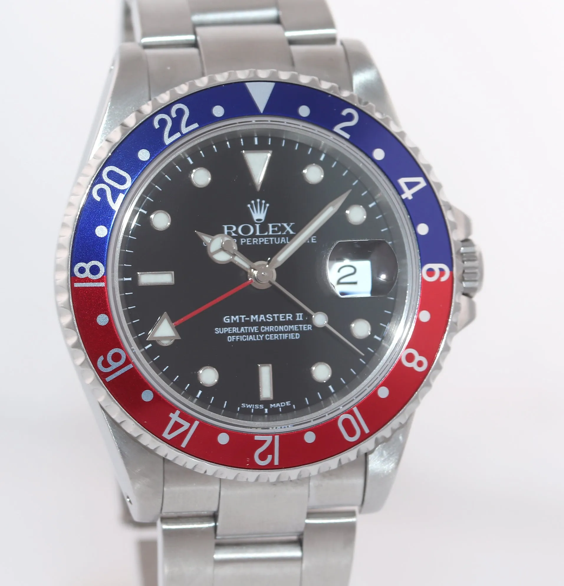 2002 Rolex GMT-Master II Pepsi Steel Blue Red 16710 Watch Watch SEL Box