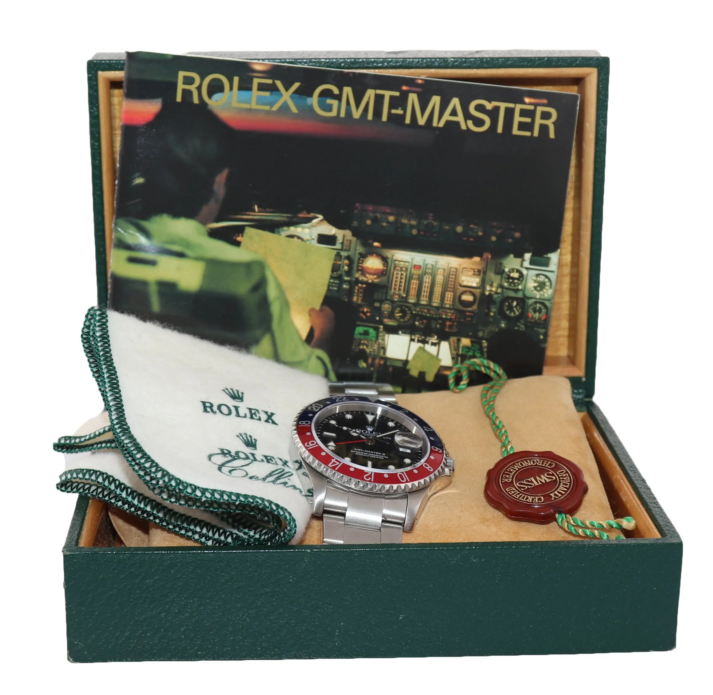 2002 Rolex GMT-Master II Pepsi Steel Blue Red 16710 Watch Watch SEL Box