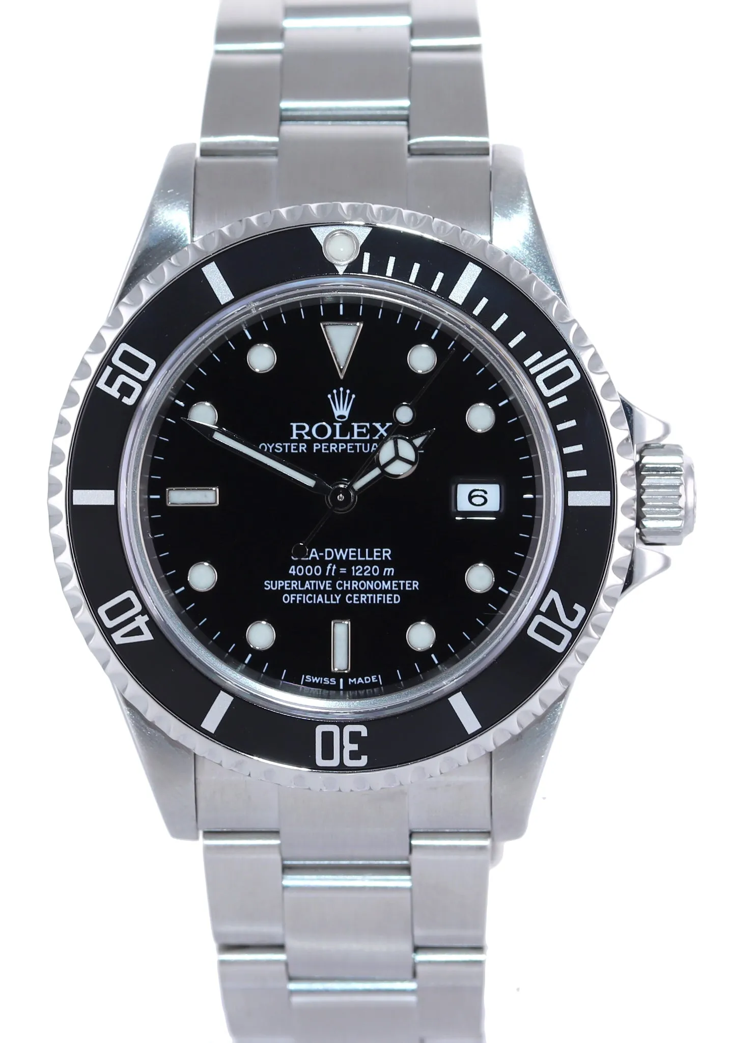 2004 NO HOLES Rolex Sea-Dweller Steel 16600 Black Dial Date 40mm Watch Box