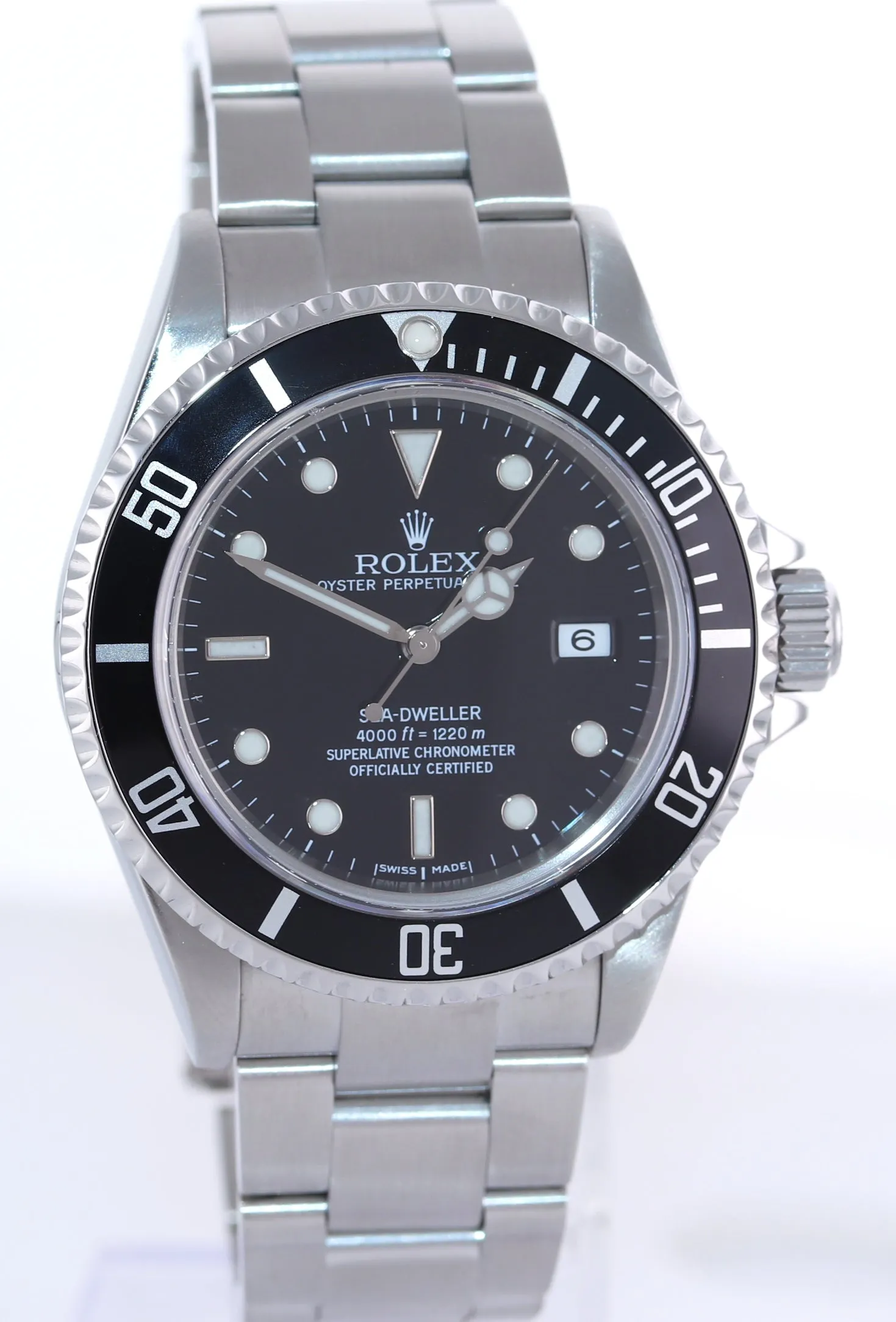 2004 NO HOLES Rolex Sea-Dweller Steel 16600 Black Dial Date 40mm Watch Box