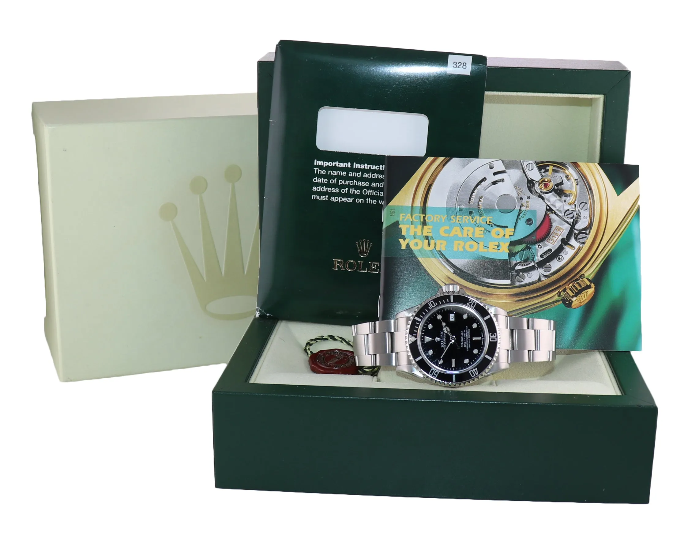 2004 NO HOLES Rolex Sea-Dweller Steel 16600 Black Dial Date 40mm Watch Box