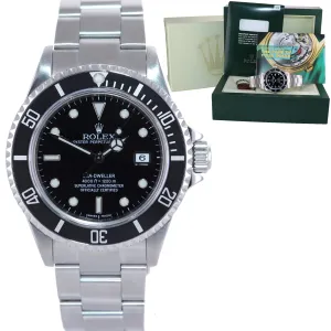 2004 NO HOLES Rolex Sea-Dweller Steel 16600 Black Dial Date 40mm Watch Box