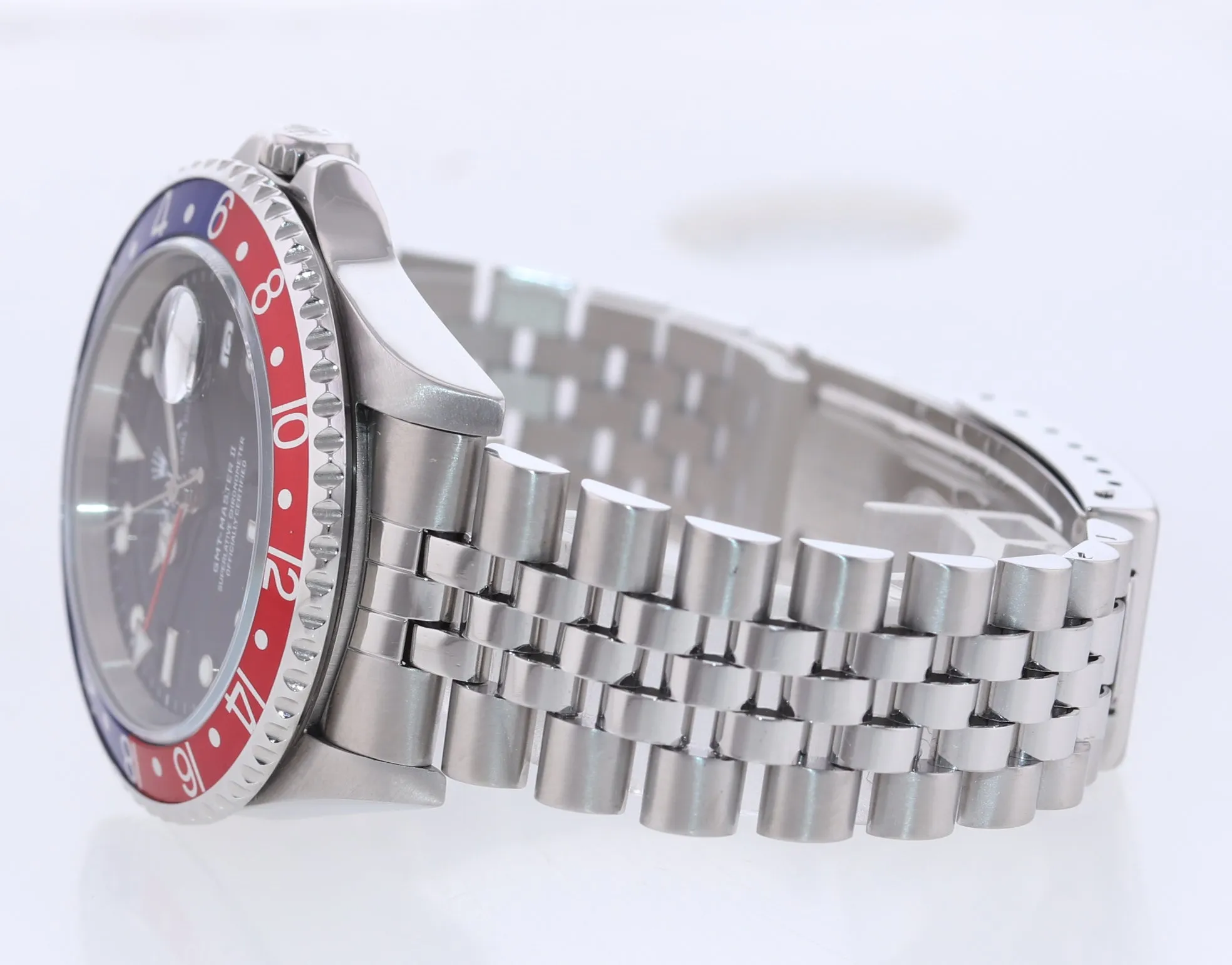 2005 Jubilee Band Rolex GMT-Master Pepsi Blue Red Steel 40mm Watch 16710 Box