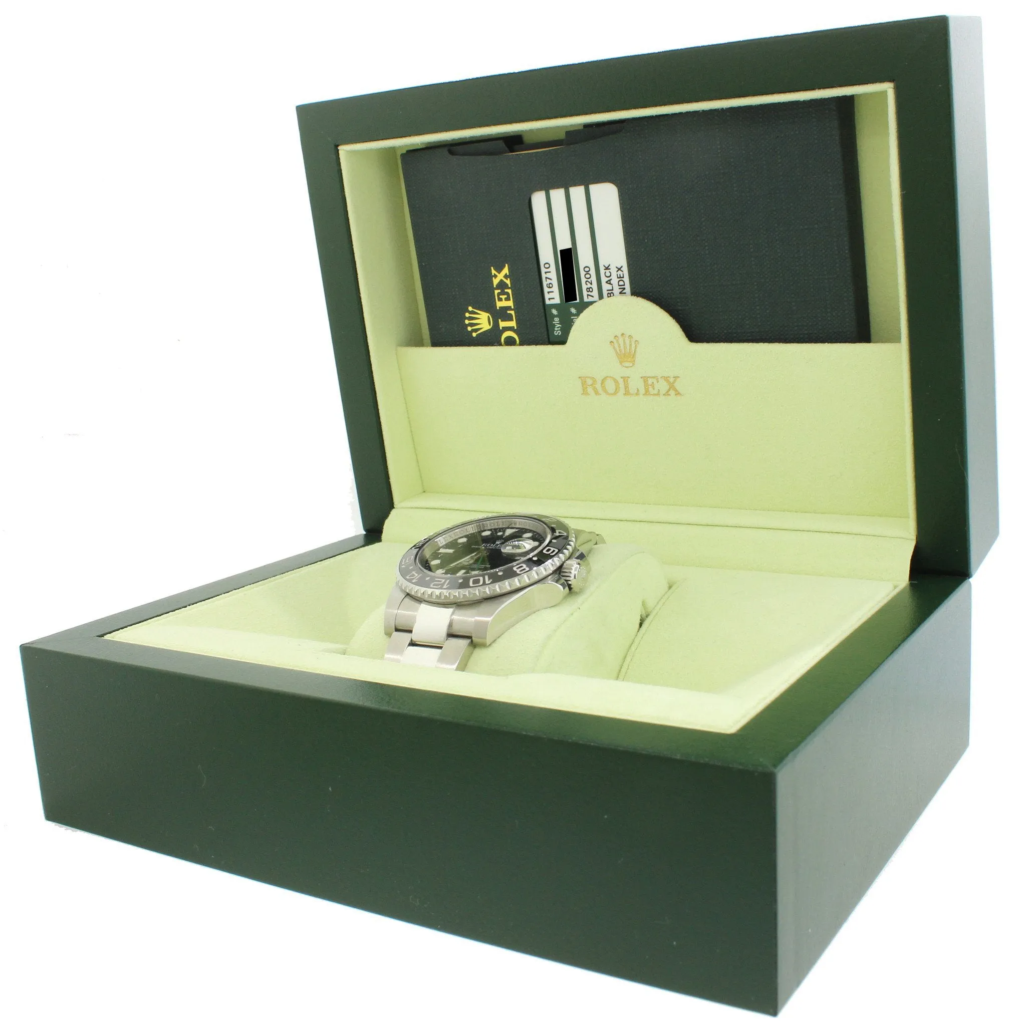 2008 Warranty Papers Rolex GMT Master II 116710 Steel Black Ceramic Watch Box