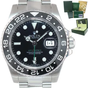 2008 Warranty Papers Rolex GMT Master II 116710 Steel Black Ceramic Watch Box