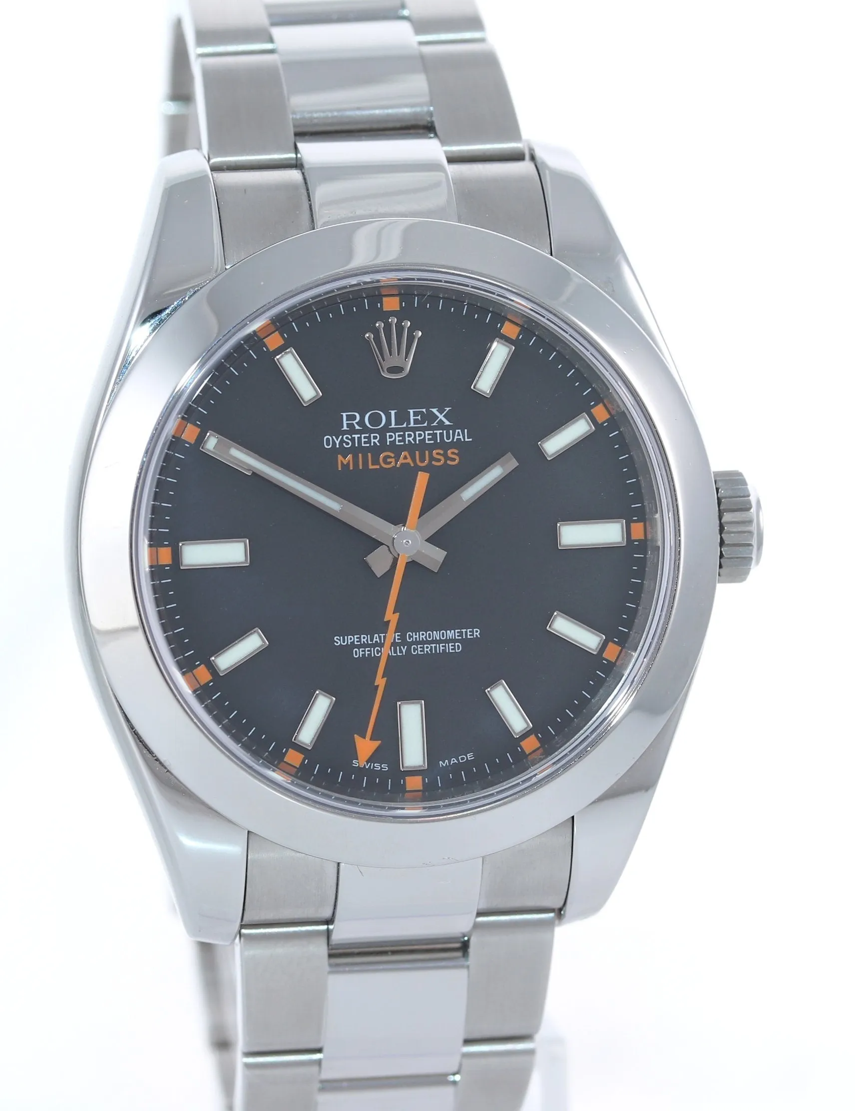 2009 Rolex Milgauss 116400 Steel Black Dial 40mm Oyster Watch Box