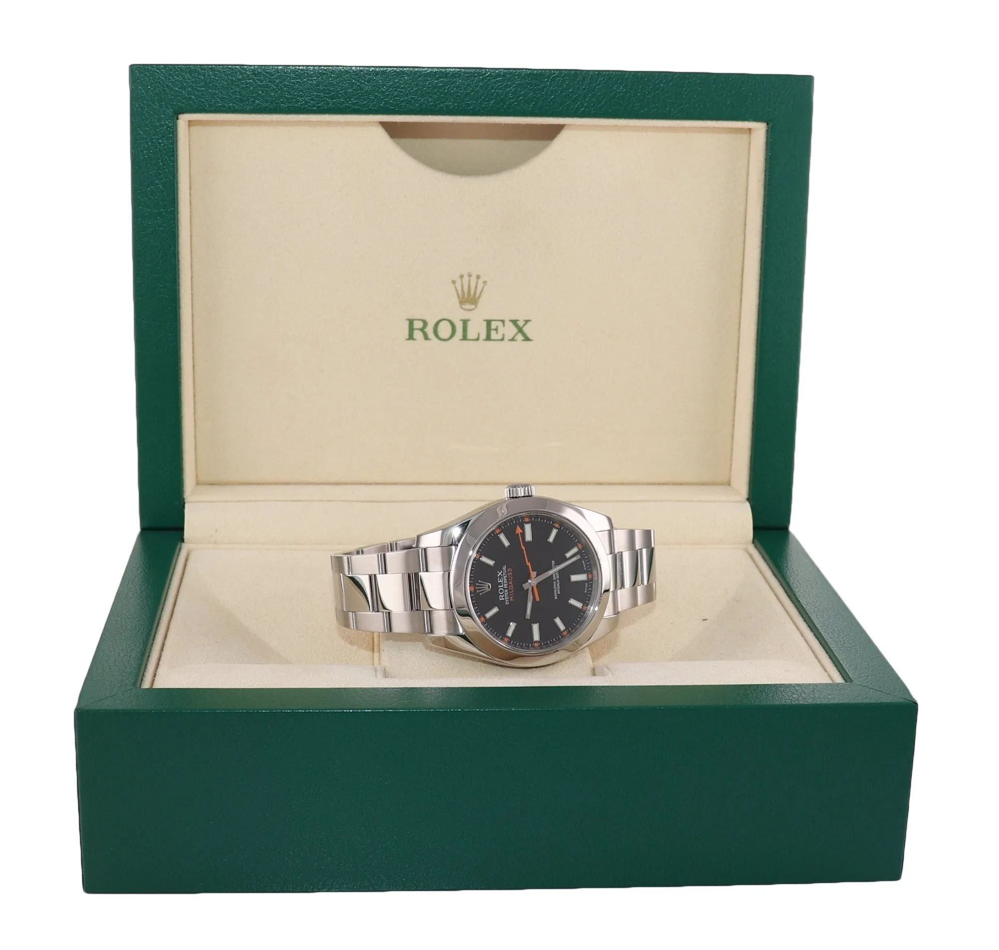 2009 Rolex Milgauss 116400 Steel Black Dial 40mm Oyster Watch Box