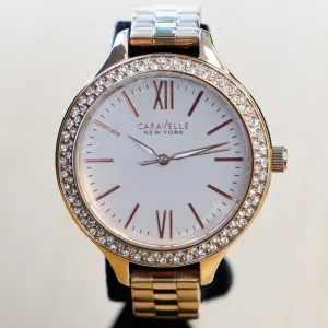 2014 CARAVELLE New York Ladies Watch 44L125 Quartz Wristwatch ALL Rose-Gold S.S.