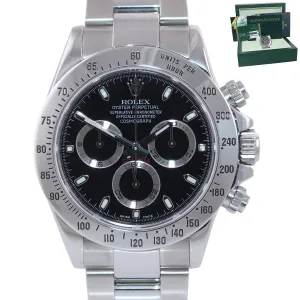 2014 PAPERS Rolex Daytona Cosmograph 116520 Black Steel 40mm Chrono Watch Box