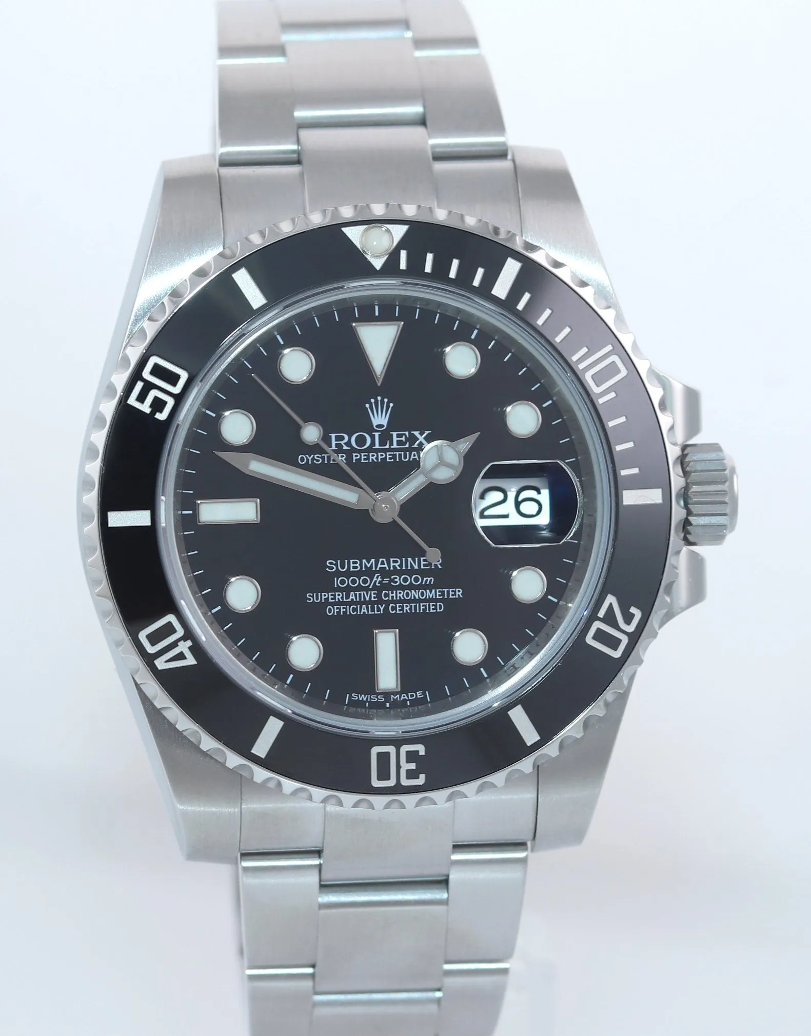 2015 PAPERS Rolex Submariner Date 116610 Steel Black Dial Ceramic Watch Box