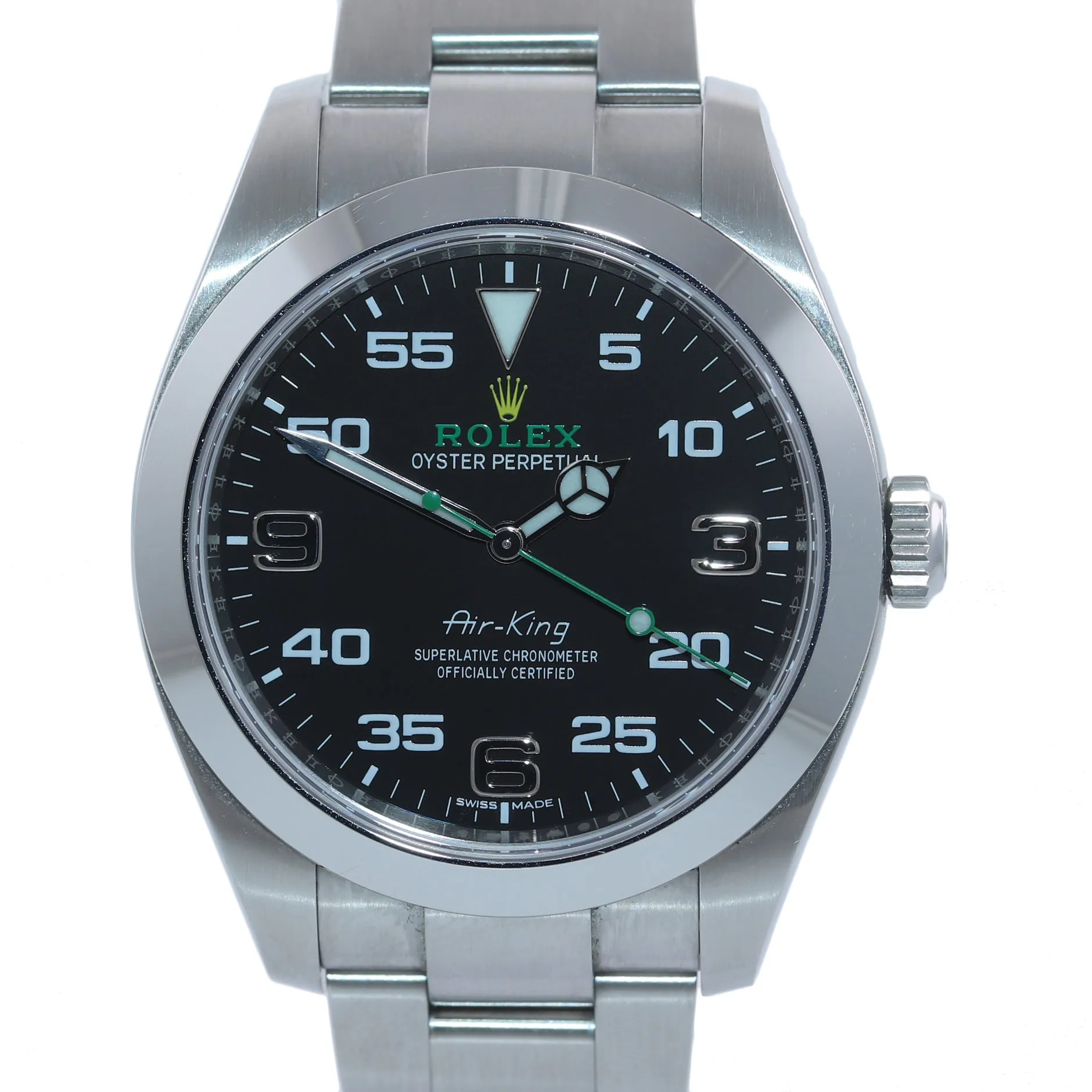 2017 PAPERS MINT Rolex Air-King 116900 Green Arabic 40mm Steel Oyster Watch Box