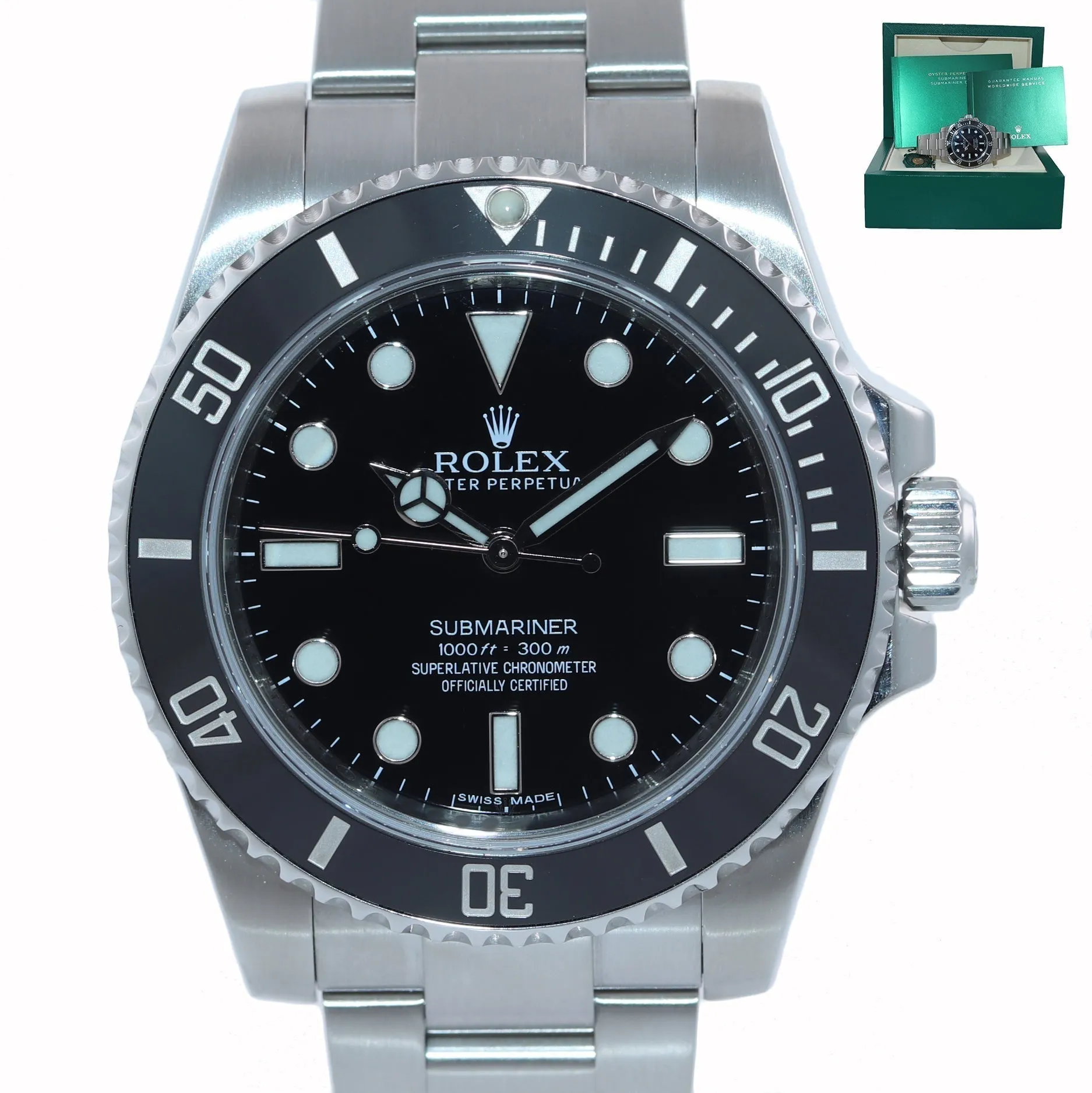 2018 MINT Rolex Submariner No-Date 114060 Steel Black Ceramic 40mm Watch Box