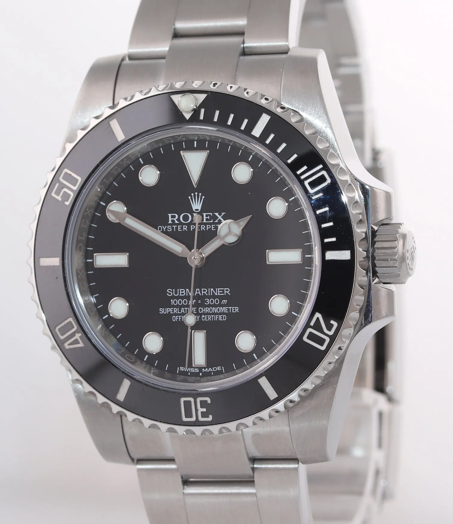 2018 PAPERS Rolex Submariner No-Date 114060 Steel Black Ceramic Dive Watch Box