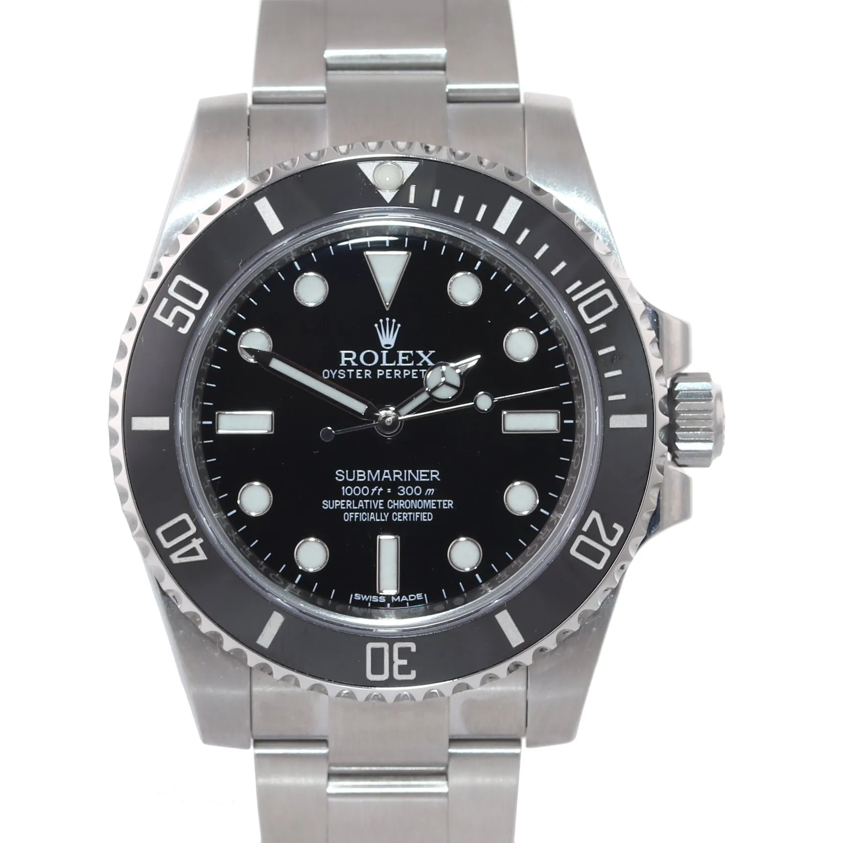 2018 PAPERS Rolex Submariner No-Date 114060 Steel Black Ceramic Dive Watch Box