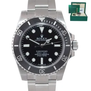 2018 PAPERS Rolex Submariner No-Date 114060 Steel Black Ceramic Dive Watch Box
