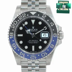 2019 NEW PAPERS Rolex GMT Master Batman Black Blue Jubilee Ceramic 126710 Watch