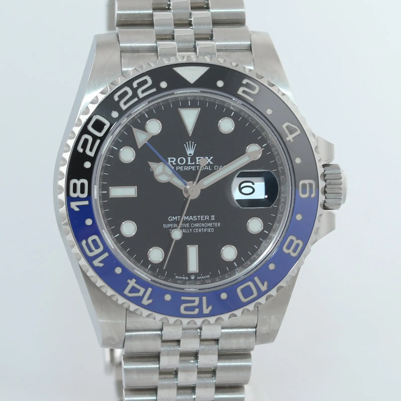 2019 NEW PAPERS Rolex GMT Master Batman Black Blue Jubilee Ceramic 126710 Watch