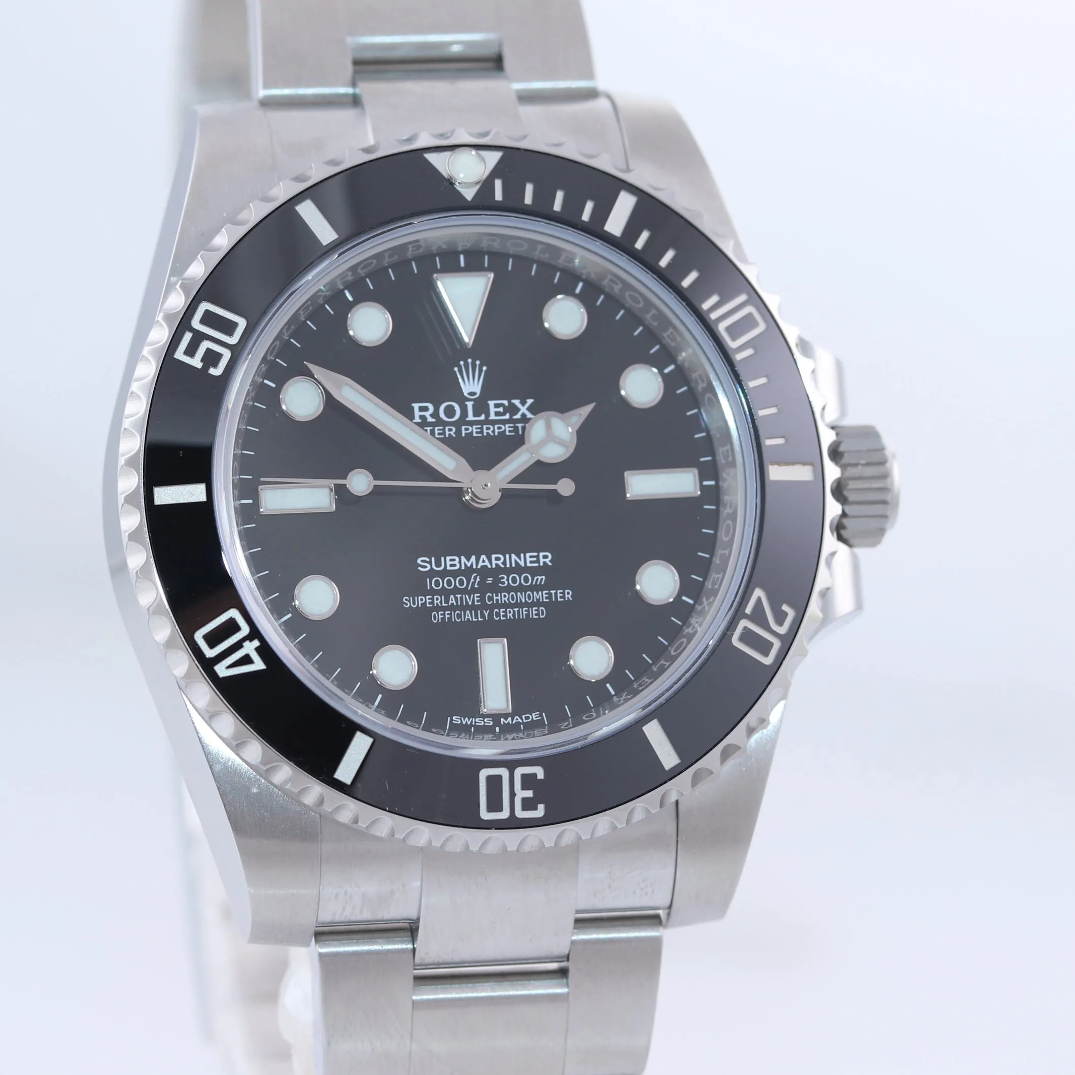 2019 NEW PAPERS Rolex Submariner No Date 114060 Steel Black Ceramic Watch Box