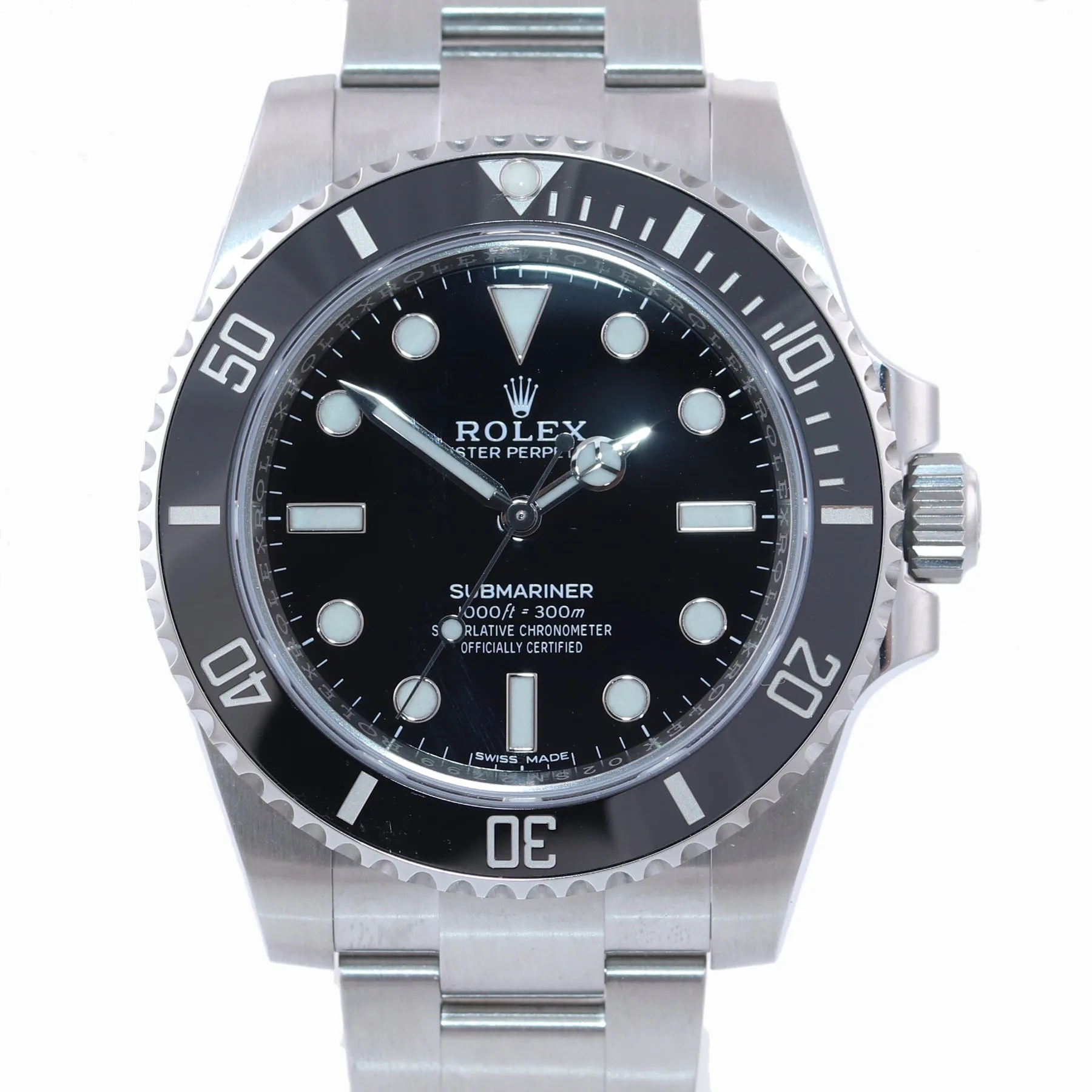 2019 NEW PAPERS Rolex Submariner No Date 114060 Steel Black Ceramic Watch Box