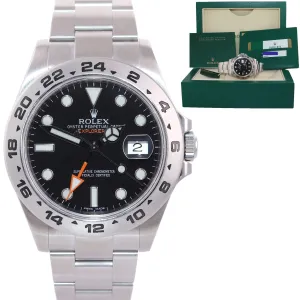 2019 PAPERS Rolex Explorer II 42mm 216570 Black Dial Steel GMT Date Watch Box