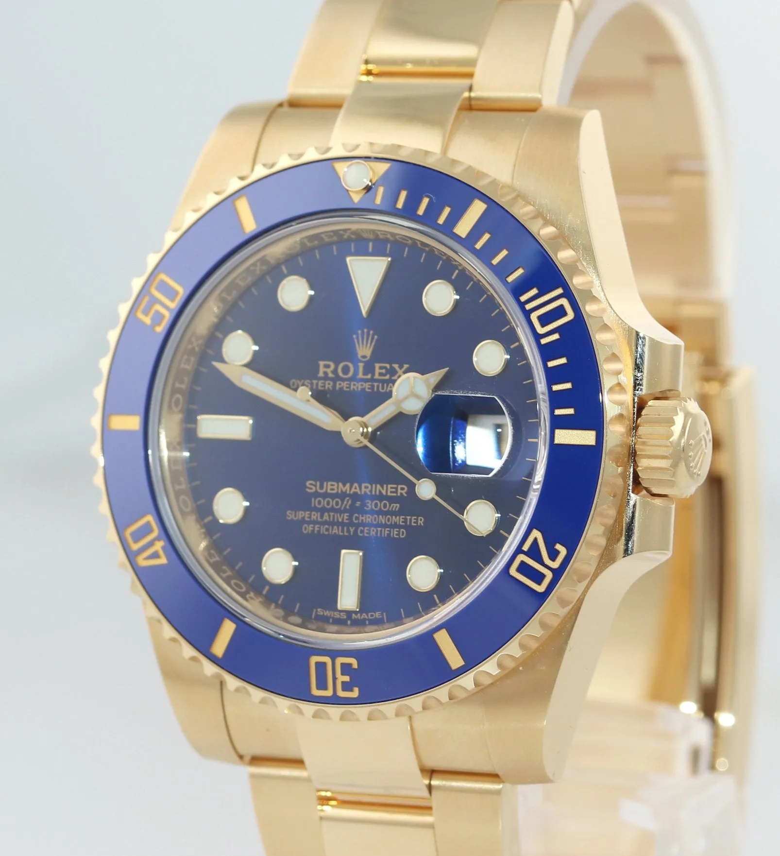2019 PAPERS Rolex Sunburst Blue Ceramic 116618 18k Yellow Gold Watch Box