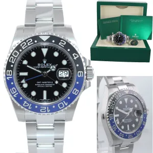 2019 STICKERS NEW Rolex GMT Master II Batman Black Blue Ceramic 116710 Watch