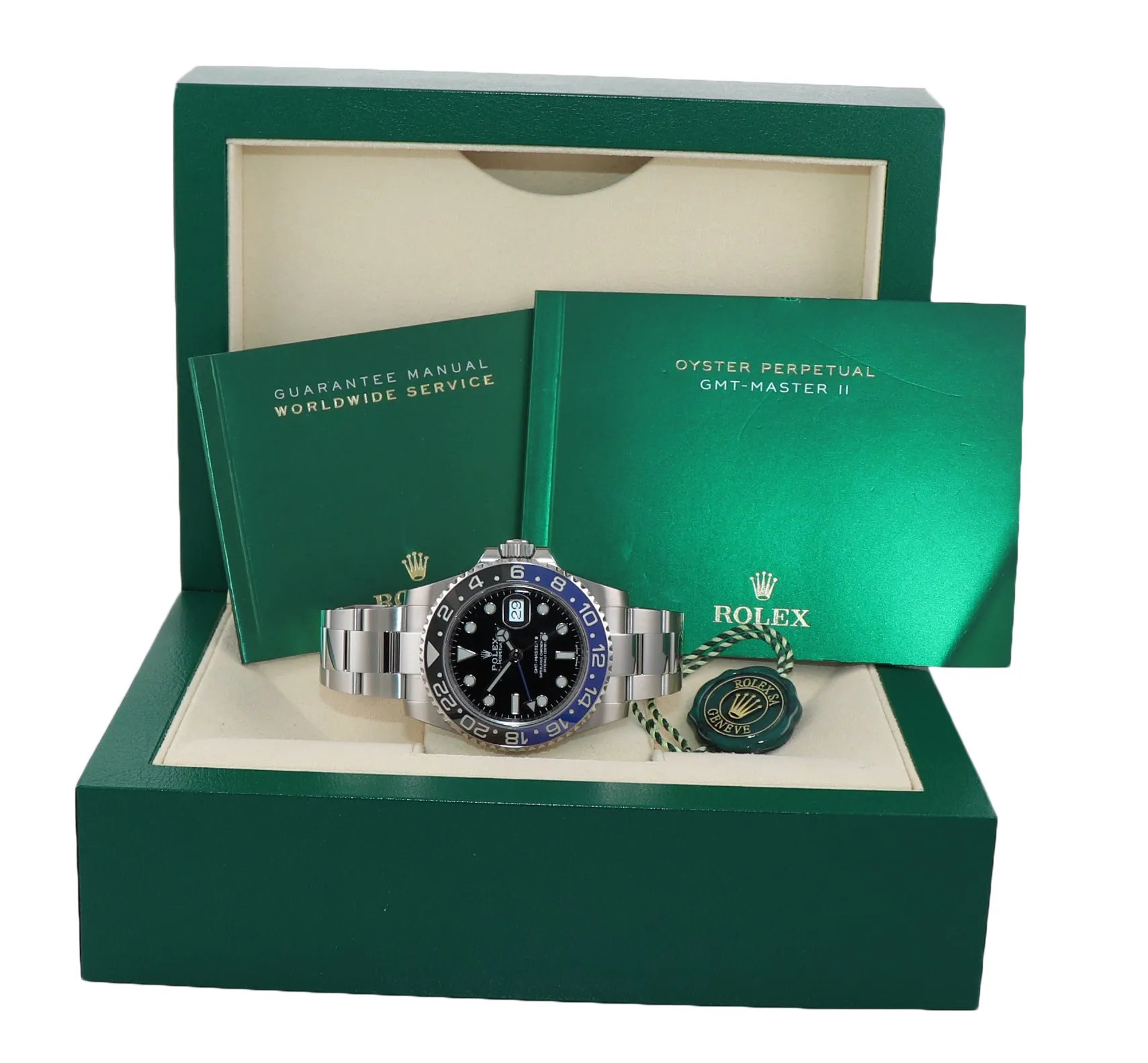 2019 STICKERS NEW Rolex GMT Master II Batman Black Blue Ceramic 116710 Watch