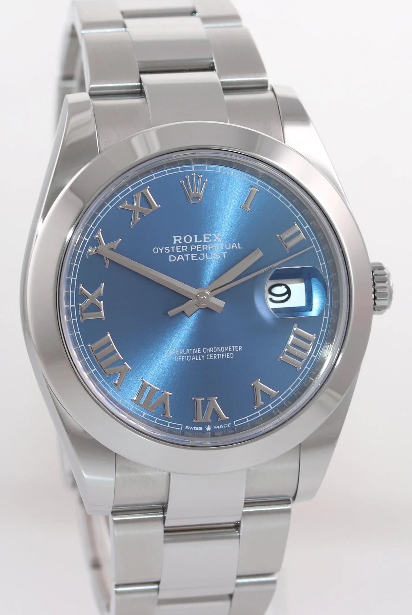 2020 NEW PAPERS Rolex DateJust 41 Steel 126300 Blue Roman Watch Box