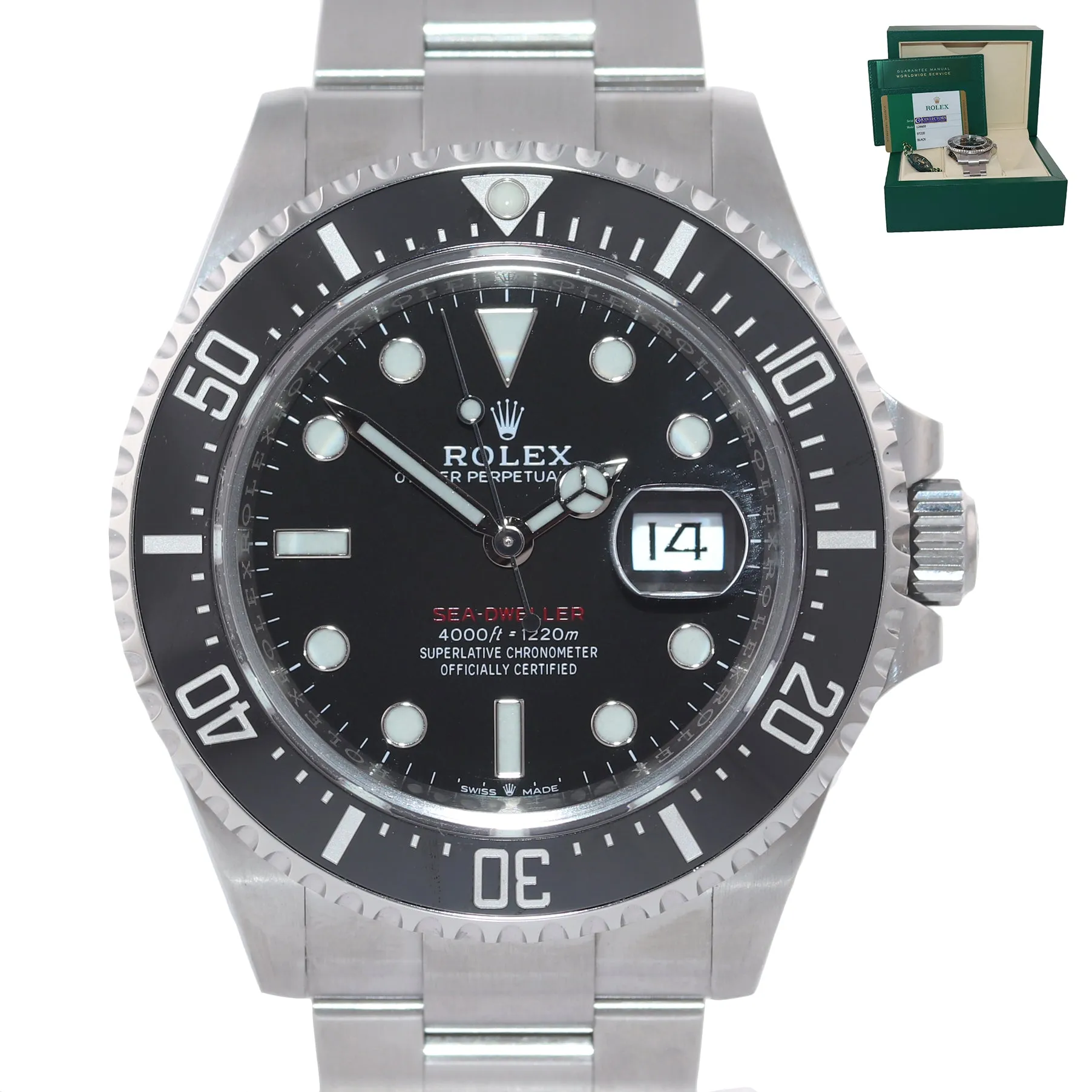 2020 PAPERS Mark II Rolex Red Sea-Dweller 43mm 126600 Steel Watch Box