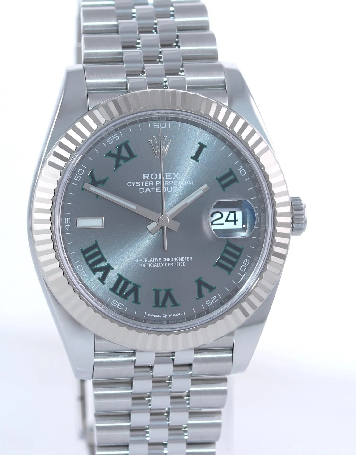 2020 PAPERS Rolex DateJust 41 Wimbledon 126334 steel White Gold Jubilee Watch