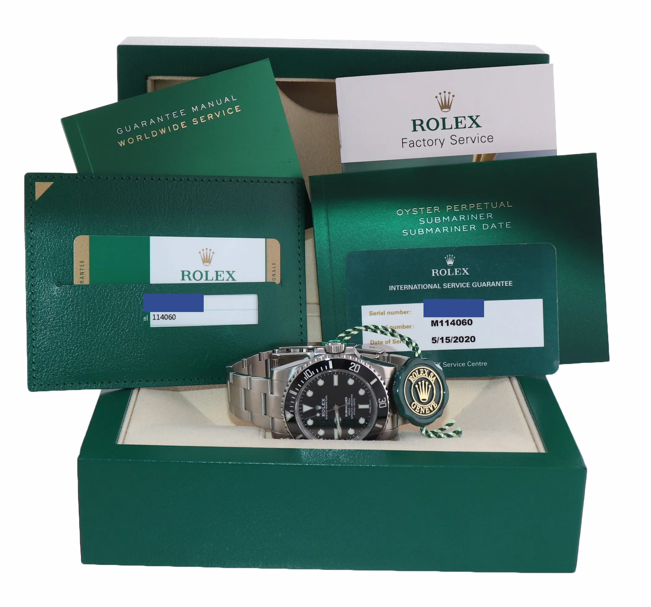 2020 RSC and PAPERS Rolex Submariner No-Date 114060 Steel Black Ceramic Watch Box