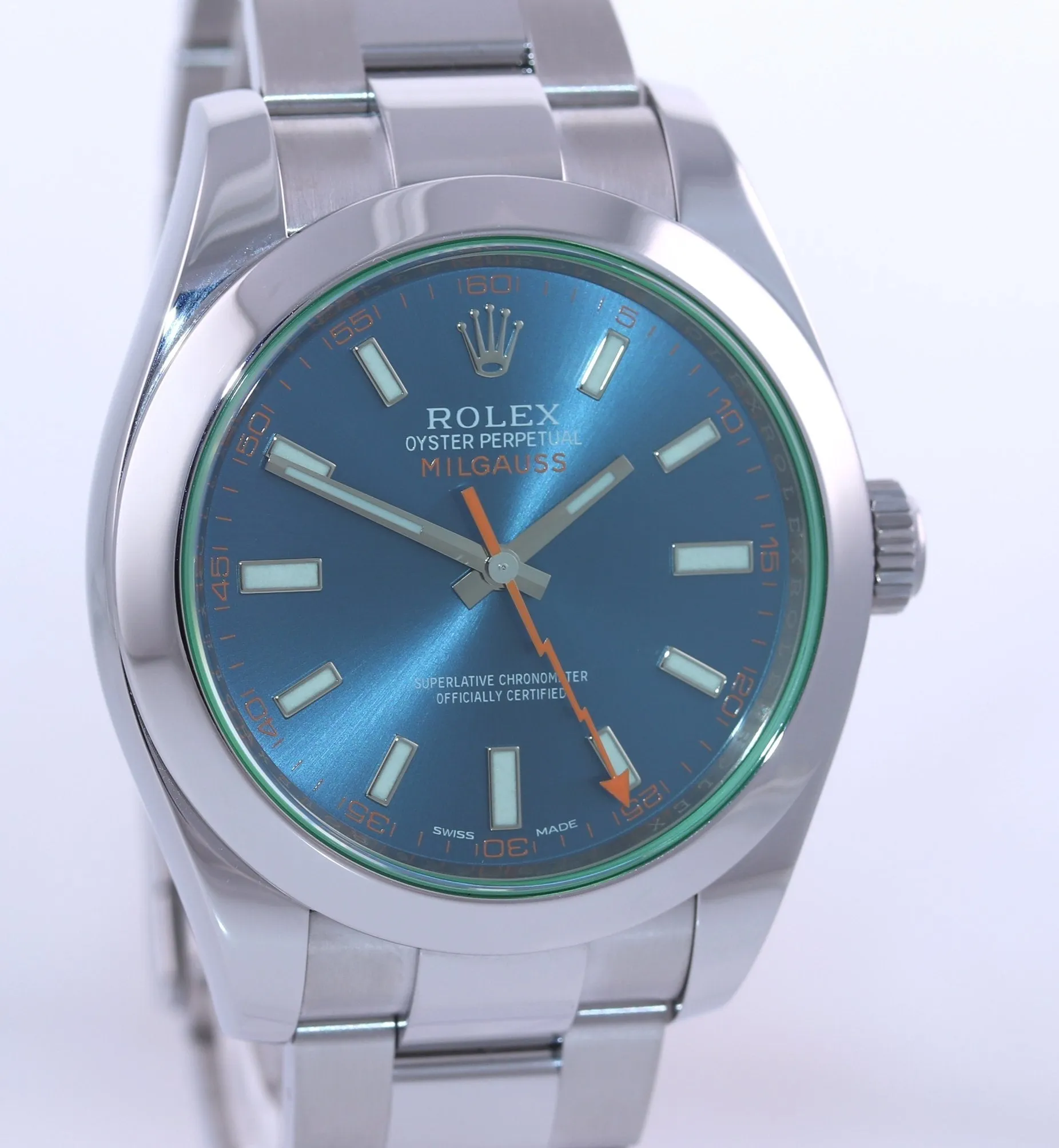 2021 Rolex Milgauss Blue Anniversary Green 116400GV Steel 40mm Watch Box