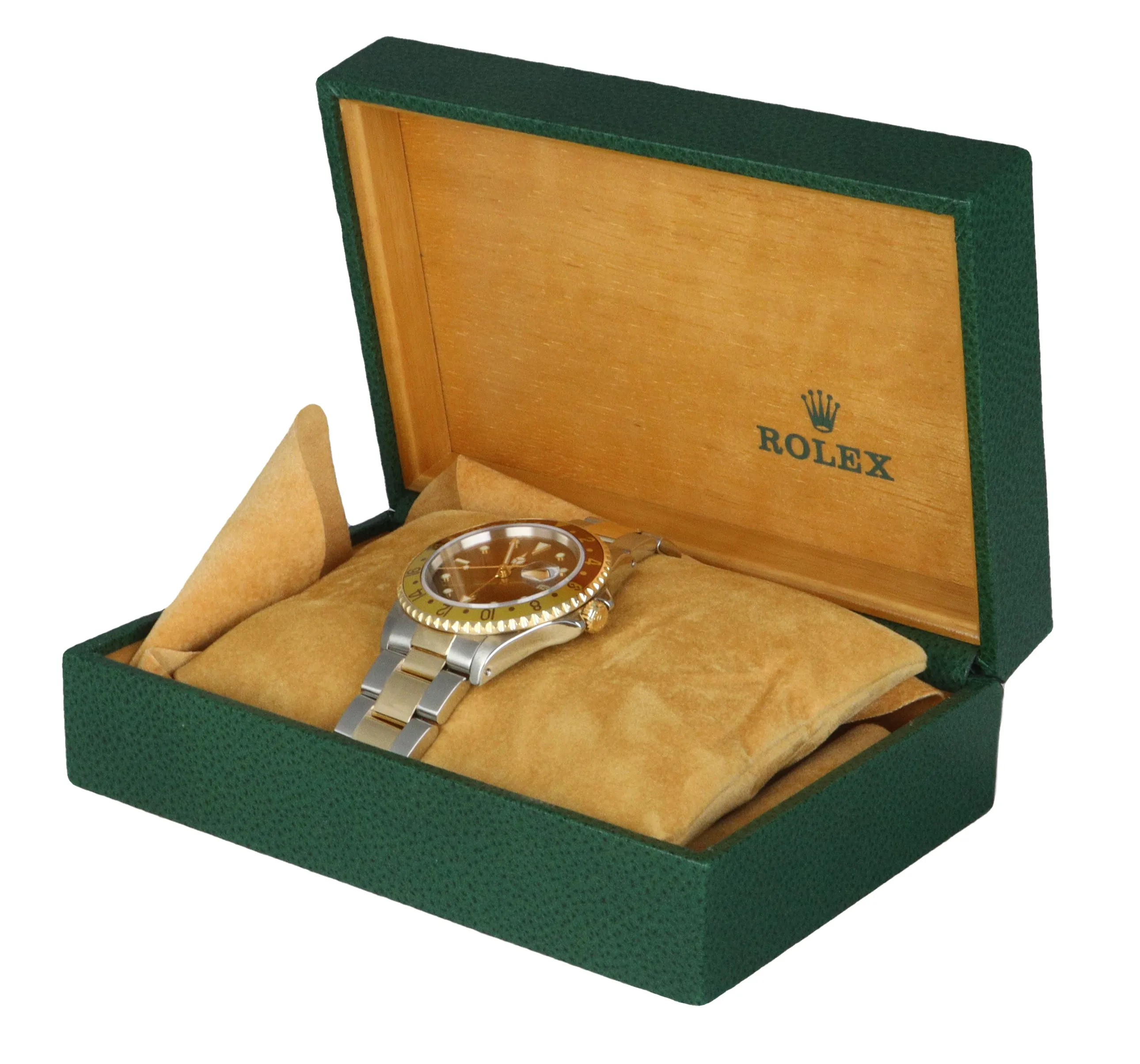 2021 ROLEX SERVICE 1995 GMT-Master II 16713 Brown Root Beer Two-Tone 18K Gold
